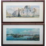 Pair of railway CARRIAGE PRINTS from the LNER post-war series comprising 'London, Cleopatra's Needle