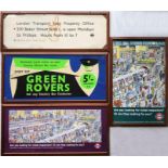 Selection (4) of London Underground CARD PANELS comprising c1930s 'Lost Property' (Metropolitan