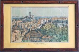 Southern Railway CARRIAGE PRINT 'Canterbury Cathedral' by Donald Maxwell from the original SR series