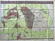 c1910-15 Great Central Railway COLLIERY & INDUSTRIAL MAP. Shows agricultural land, manufacturing