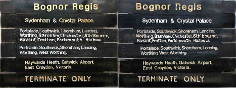 Selection (6) of 1970s British Rail (Southern Region) wooden FINGER BOARDS from station platforms.