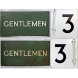 Southern Railway double-sided ENAMEL SIGN 'Gentlemen' measuring 24" x 12" (61cm x 30cm), in as-