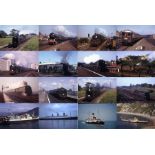 Quantity (c130) of 1950s/60s 35mm COLOUR SLIDES of steam railway & shipping subjects comprising