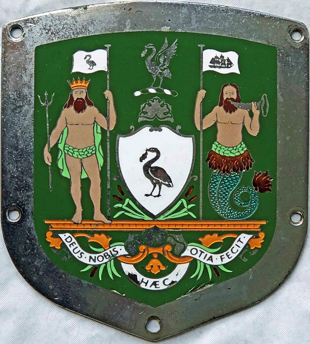 City of Liverpool COAT OF ARMS BADGE from a Liverpool Corporation bus, eg a 'tin front' AEC Regent V