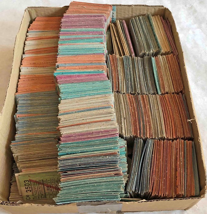 Huge quantity (approx 5,000) of 1940s London Transport Trams PUNCH TICKETS. A good mixture of part-