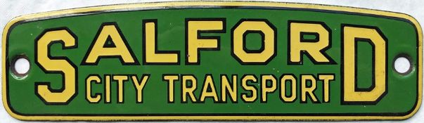 Salford City Transport enamel RADIATOR BADGE PLATE to fit a Leyland type radiator shell eg PD2.