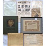 Bundle of early RAILWAY EPHEMERA incl Fishguard & Rosslare Railways & Harbours certificate re road