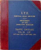 Officially bound volume of London Transport TRAFFIC CIRCULARS for Central Road Services being volume