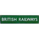 British Railways (Southern Region) poster/timetable board enamel HEADER PLATE 'British Railways'.