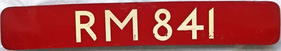 London Transport Routemaster bonnet FLEETNUMBER PLATE from RM 841. The original RM 841 entered