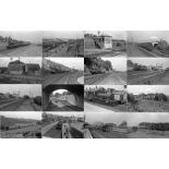 Quantity (c100) of 1940s/50s b&w STEAM RAILWAY NEGATIVES (120-size, 9cm x 6cm) taken by the