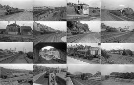 Quantity (c100) of 1940s/50s b&w STEAM RAILWAY NEGATIVES (120-size, 9cm x 6cm) taken by the