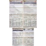 Selection (4) of 1930s London Transport Tramways FARECHARTS, all single-sided paper issues and