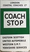 London Coastal Coaches Ltd 1930s-50s enamel COACH STOP FLAG as fitted by London Transport to stops