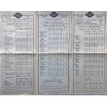 Trio of 1923 Underground Group Tramways (LUT, MET, SMET) tram stop PANEL TIMETABLES comprising LUT