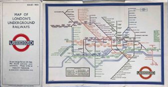 1933 first edition of the H.C. Beck London Underground diagrammatic card POCKET MAP with the