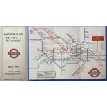 1933 London Underground H C Beck diagrammatic, card POCKET MAP from the first-year series titled '