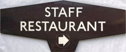 London Transport SIGN 'Staff Restaurant' with rotating arrow. May well be from 55 Broadway as it