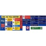 Quantity (29) of small London Transport Underground & bus SIGNS & PLATES, all bar one are enamel.