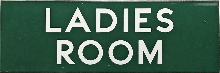 Southern Railway enamel DOORPLATE 'Ladies Room' stated by vendor to be ex-Chilworth station on the