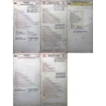 Trio of London Transport TROLLEYBUS FARECHARTS comprising double-sided card issues for routes