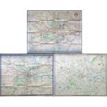 Selection (3) of London Transport quad-royal POSTER MAPS comprising 1934 'Underground Map of London'