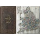 1847 Bett's Road & Railroad MAP of England & Wales "compiled from the latest Parliamentary
