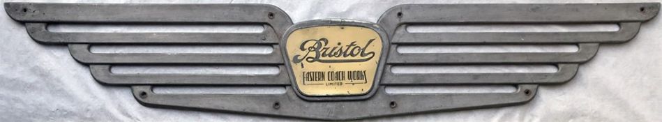 Bristol/ECW winged PANEL BADGE as fitted to 1950s/60s Bristol LS & MW coaches. Measures 48" x 8" and