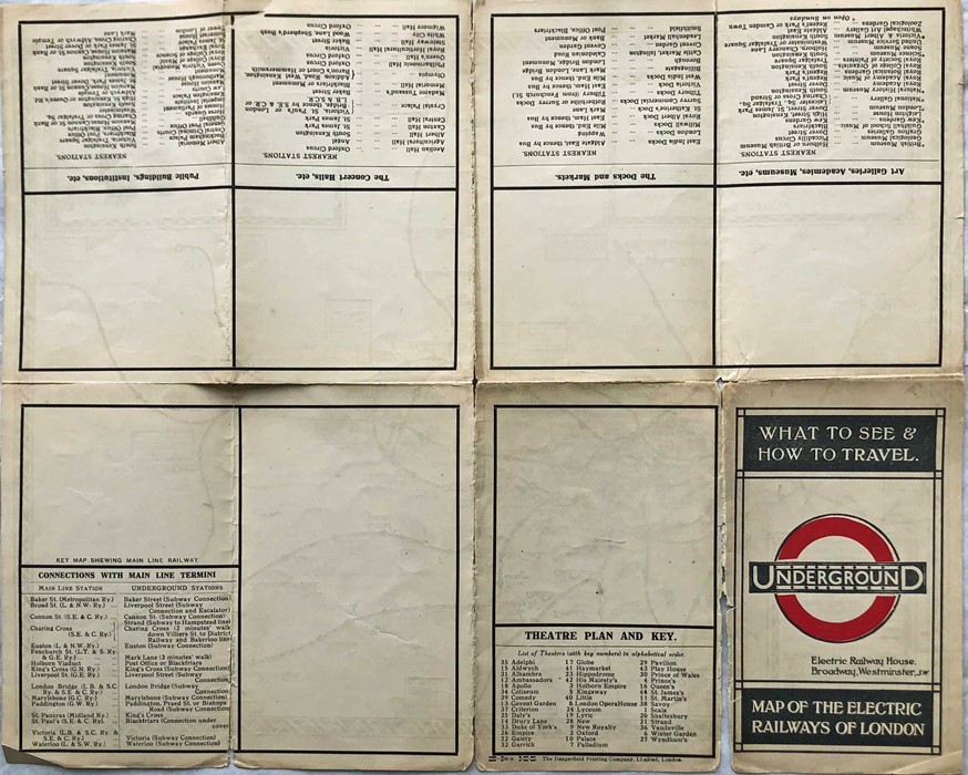 Selection (3) of early London Underground POCKET MAPS comprising undated (c1914) issue (fragile with - Image 3 of 5