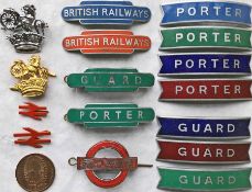 Selection of CAP etc BADGES comprising 11 x British Railways enamel badges from various regions