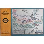 1932 London Underground linen-card POCKET MAP from the Stingemore-designed series of 1925-32. This