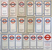 Selection (19) of 1946-72 London Underground POCKET CARD DIAGRAMS (one is a paper map). A couple are