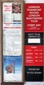 London Transport bus stop TIMETABLE PANEL FRAME, wood & metal construction with glazing and original