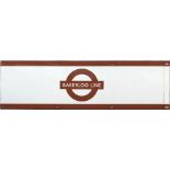 1960s/70s London Underground enamel PLATFORM FRIEZE PLATE for the Bakerloo Line with the line name