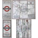 1923 and 1928 London Underground MAPS of the Electric Railways of London "What to see and how to