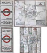 1923 and 1928 London Underground MAPS of the Electric Railways of London "What to see and how to