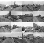 Quantity (50+) of 1940s/50s b&w STEAM RAILWAY NEGATIVES (120-size, 6cm x 6cm) taken by the railway