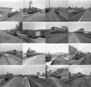 Quantity (50+) of 1940s/50s b&w STEAM RAILWAY NEGATIVES (120-size, 6cm x 6cm) taken by the railway