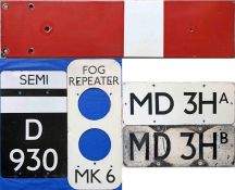 Assortment (5) of British Rail & London Underground SIGNAL SIGNS comprising a BR enamel HOME