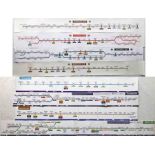 Selection (8) of London Underground car LINE DIAGRAMS comprising PAPER issues for the Bakerloo