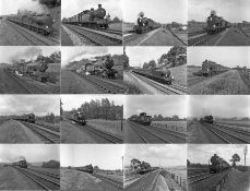 Quantity (c100) of 1940s/50s b&w STEAM RAILWAY NEGATIVES (120-size, 6cm x 4.5cm) taken by the