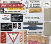 Selection (27) of c1950s/60s German BUS, TRAM etc VEHICLE BADGES & PLATES, plastic or alloy of