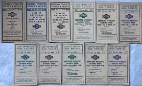 Selection (11) of 1919-20 London General Omnibus Company LEAFLETS 'London Traffic Notes & News'