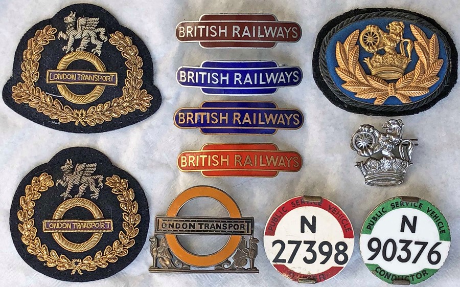 Assortment (11) of Railway & London Underground UNIFORM BADGES comprising 4 x 'British Railways'