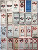 Assortment (25) of 1920s-50s Underground Group / London Transport POCKET MAPS for Trams,