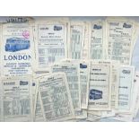 Quantity (74) of 1940s-60s United Automobile Services TIMETABLE LEAFLETS. Mostly in good to very