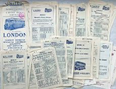 Quantity (74) of 1940s-60s United Automobile Services TIMETABLE LEAFLETS. Mostly in good to very