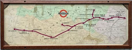 1936 London Underground Metropolitan Line CARRIAGE MAP (LINE DIAGRAM) with the line coloured purple.