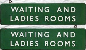 British Railways (Southern Region) enamel PLATFORM SIGN 'Waiting and Ladies Rooms'. A double-