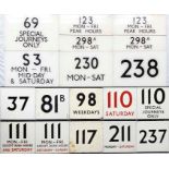 Selection (16) of London Transport larger E-PLATES as used at bus stations etc. A variety of routes,